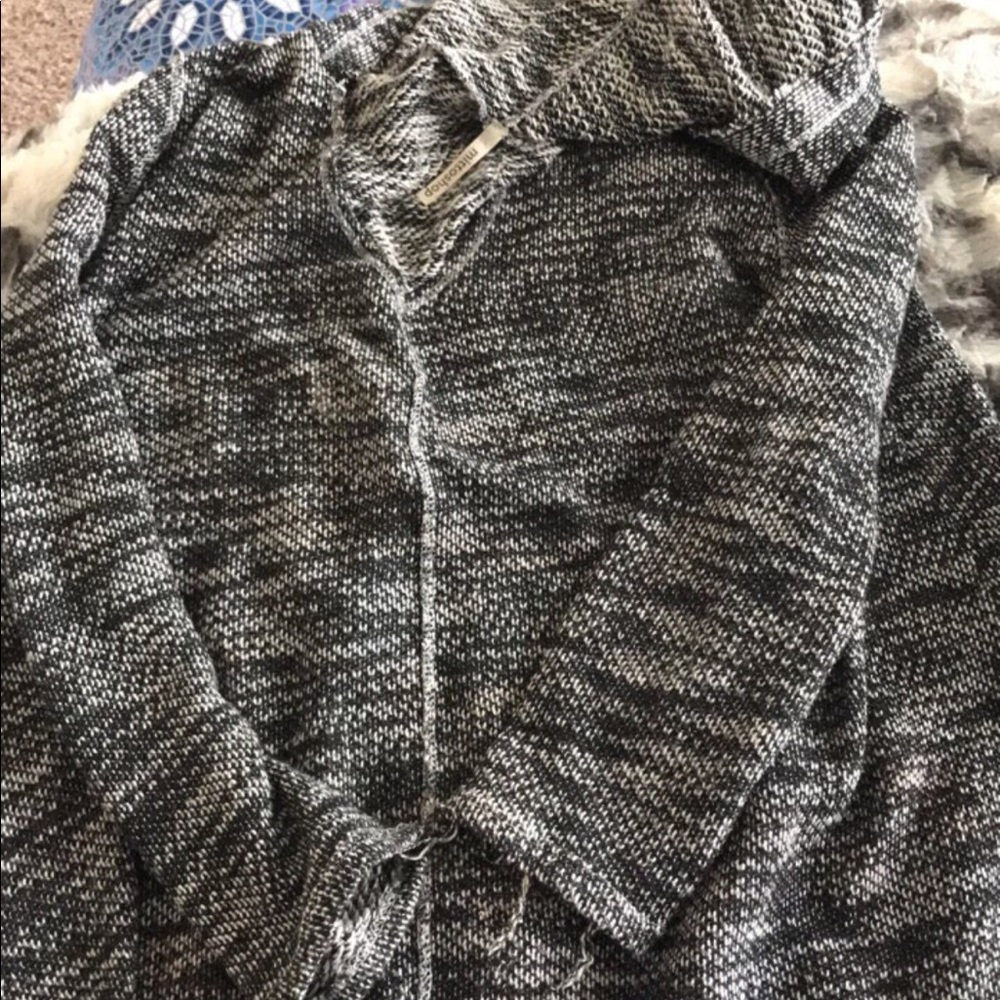 Hooded Salt and Pepper Sweater